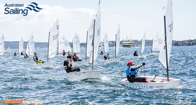 Optimist Fleets started today at Sail Sydney 2016 © Robin Evans